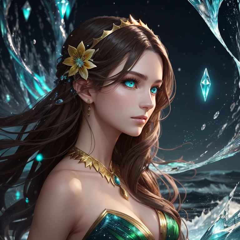 (full portrait), (mid-plane), solo, detailed background, detailed face, (stonepunkAI, stone theme: 1.1), Dragon, (female), (mythological), (beautiful hair, braids: 0.2), warrior, piercing septum, mystic, (gorgeous face), stunning, head tilted upwards, (threatening look, serene expression), calm, meditating, Seafoam Green shredded clothes, prayer beads, tribal jewelry, feathers in hair, headdress:0.33, jade, obsidian, Detailed clothing, neckline, realistic skin texture, (floating particles, water swirl, embers, ritual, whirlpool, wind: 1.2), sharp focus, volumetric lighting, good highlights, good shading, subsurface dispersion, intricate, highly detailed, ((cinematic), dramatic, (high quality, award-winning, masterpiece: 1.5), (photorealistic: 1.5), (intricate symmetrical war painting: 0.5). --auto