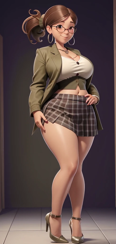 Masterpiece, high resolution, absurd, best quality, 4K, detailed, HD, score_9, score_8_up, anime_source, solo, mature woman, 60 years old, milf, mother, curvy, , thick, big ass, tall short, mini skirt, black hair, bun, curves, huge tits nude, saggy saggy tits nude, prominent lips, red lipstick, thick, blushing, olive skin, tan skin, looking at viewer, tattoos on body, obscene writings on body, many tattoos, Gyaru, dark skin, opening door, whore, prostitute, after sex, impregnation, conception, ovum, ovum inside speech bubbles pointing to belly, dripping with sperm crotch