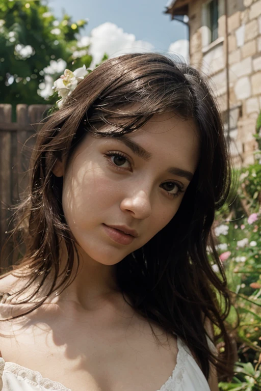 RAW, photorealistic, wide angle, seen from above:1.4, facing forward, a nude portrait of ((a naked japanese mature woman):1.3) exposed her ((thin and sagging breasts)), plumpy body with busty posture, (short red hair:1.3), detailed face with seductive expression):1.2), BREAK, she is (((lying back on the grass field, simple background):1.35)), intimate ambient, she looks enjoy it with droopy eyes, a bit opened her sensual lips, extremely detailed face, photon mapping, natural daylighting, romantic ambient, foggy atmosphere, calm colors tones, in frame