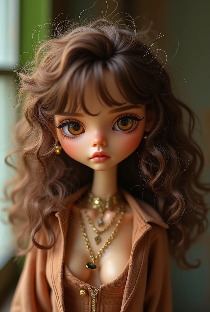 Blythe dolls short curly brown hair brown eyes less realistic