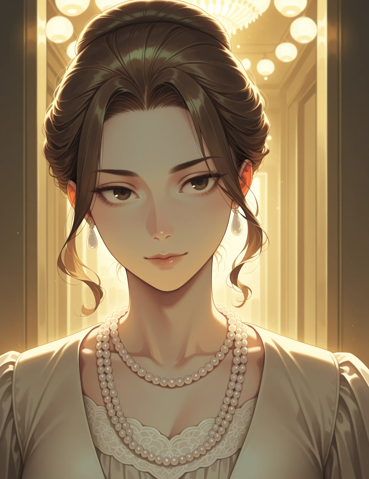 (((puffy sleeves,yellow dress,short sleeves,(((1girl,makeup, Purple hair,brown eyes,lips,ponytail,short hair,lipstick,ribbon,collarbone, ))),(((wide hips))),S-shaped body:1.7))),((masterpiece)),high resolution, ((Best quality at best)),masterpiece,quality,Best quality,((( Exquisite facial features,looking at the audience,There is light in the eyes,blush,shy))),(((Light and shadow interlace,huge ,Concise background))),(((looking into camera,Upper body close-up)))