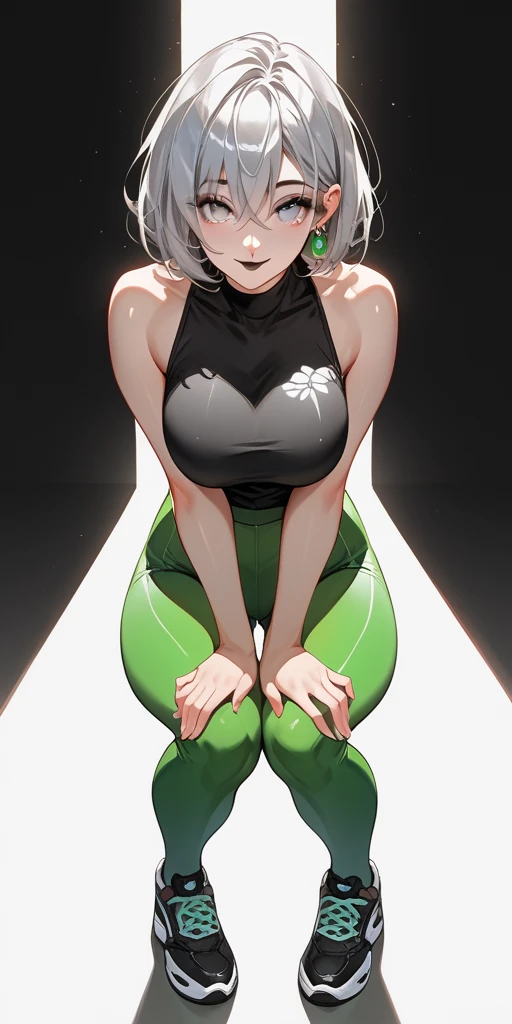 Cheelai, micro bikini, ((((green skin)))), ((white hair)) ((sticking out tongue)), big breasts