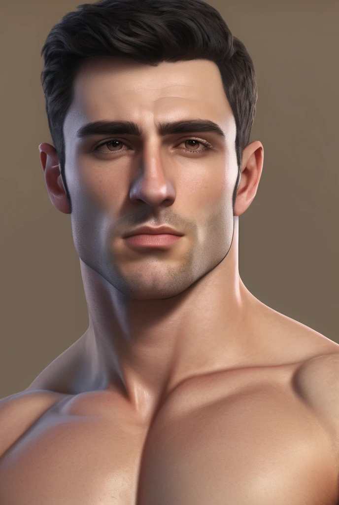 shirtless 30 year old male fitness guy with bald hair, shirtless muscles, --auto --s2