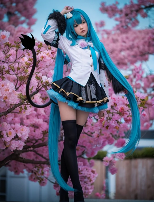 Two kneeling sycophants, bikini Aimei, Wearing stockings, Host a show, Little girls，Pink double-tailed hair and cyan eyes，Anime little girl in servant costume，The little girl cocked her ass