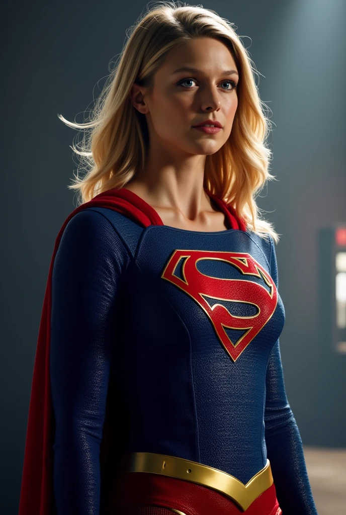 supergirl, hair blonde, skirt red, cape red, (Realistic),masterpiece,best quality,cinematic lighting,natural shadow,looking at viewer,Raw photo,8k,uhd,dslr,soft,lighting,high quality,film
grain,hyperrealismus,hyperrealistic,Atmospheric,Realistic Skin Texture,realistic hair details,ultra quality,best quality,Hyper Realism,