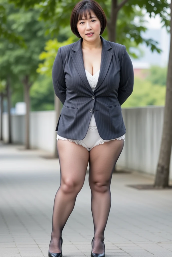 8K,high-level image quality,A Japanese Lady,1 personality),female high-school student,A smile,tall,thick plump thighs,,a miniskirt,Face in Focus,nude,The sides are visible,sexy pose,luxury hotel,Whole body,Wearing high heels,is standing,Wearing a school uniform,I can't see the chest,Thigh high socks
