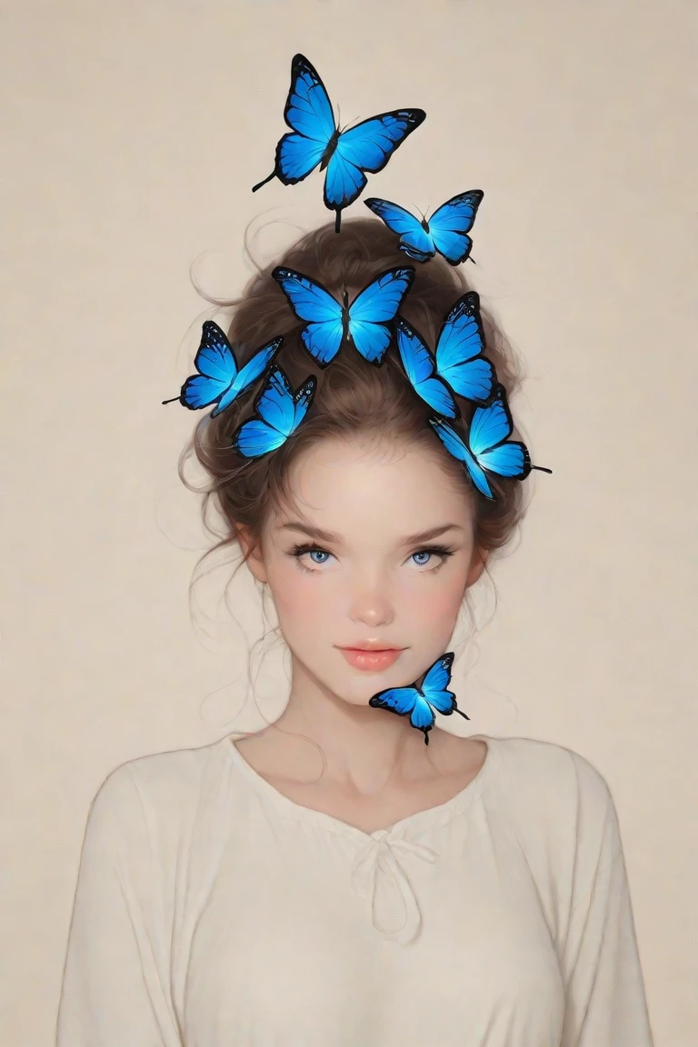 Fleur de Lis and blue butterfly