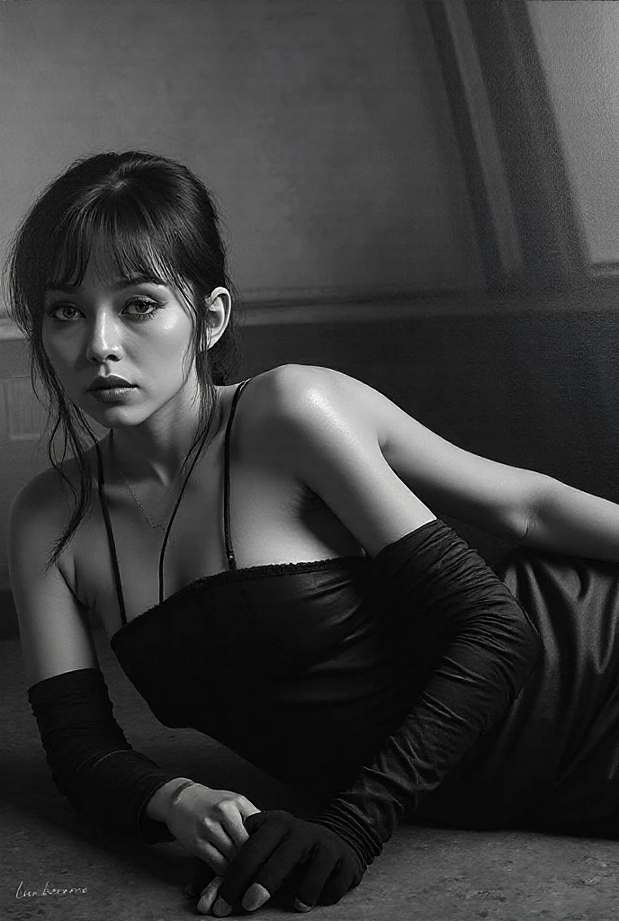a picture、(Photorealsitic:1.4)、(hyper realisitic:1.4)、(Cinematic:1.5)、Woman in her 20s、(beautiful and delicate face)、(High-quality eyes)、fashion photograhy、monochromes、Lunar surface、space suits、