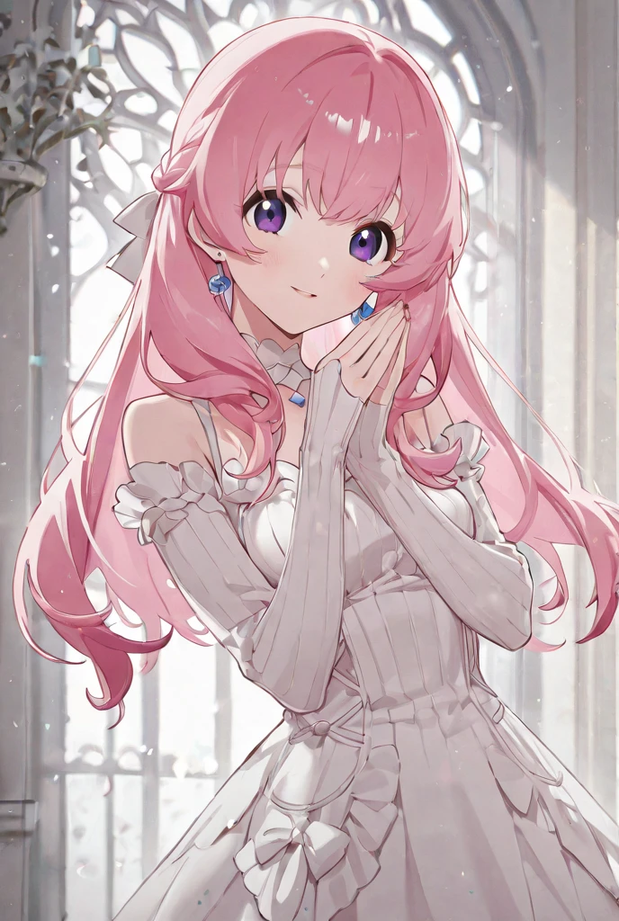 ((best quality)), ((masterpiece)), (detailed), perfect face, ((Best quality, 8k, Masterpiece: 1.3)), Sharp focus A beautiful woman, Highly detailed face and skin texture, Detailed eyes, Double eyelid, crystal hair, big hair, shiny hair, gradient eyes, crystal earrings, serious, sparkle, reflection light, ((flat chest)), Greek mythology goddess, ((silk dress, rich drapes)), glitter, bejeweled, at a nightclub, party, from back
(masterpiece,Highest quality, Very detailed, beautiful, Exquisite, 16K, Full HD), ((smile,Happy:1.5)),get up,((Frills, Sparkling fluffy layered ball gown)), (Pink medium hair,Wavy Hair,Fluffy hair),(White skin,lavender eyes, Long eyelashes, Big eyes,Pale pink cheeks), (pastel colour,Fantasy art:1.2)