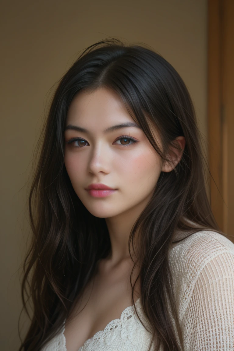 dark brown hair、light brown eyes、Japanese actress face、 lady、I'Iは彼とIが好きです'I'Iは20歳くらいです.、(intricate details:1.2)、(which one is the top?:1.4)、 (ultra high resolution:1.2)、ultra high resolution、(finely tuned)、(detailed facial features)、nffsw、8K resolution、D cup size breasts、long hair、up hairstyle, up hair、bun hair、1 girl, A look of deep sadness, (Highly detailed beautiful face), (blackのカットソーキャミソール:1.5),black close-fitting shorts、 (bare shoulders:1.3), (highest quality:1.4), (Super detailed)、beautiful fair skin, Angle from above、 spread your legs wide, open your mouth a little、Visible legs、Pose of Weakness、obscene pose、Street fashion、very sandals、