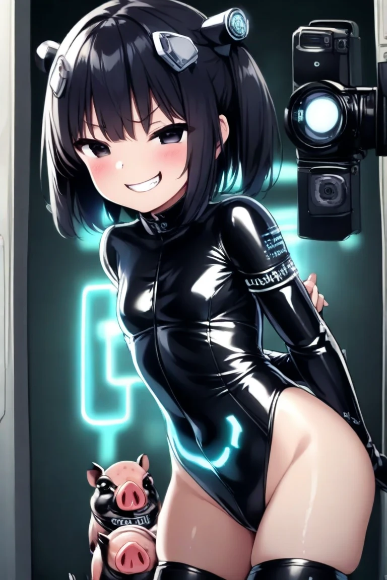 Gorgeous women photos, masterpiece, highest quality, Best Work, promotional art, beautiful face, (Equestrian machine):1.3、乗馬マシーンにstraddle、straddle:1.3,Tubes and cables、holds the smartphone in her hand、(Interior of white cyberpunk futuristic space station)、1 girl、solo、full body painting、chest、Sweat、tears、heart-shaped pupil、Ahegao、Steamed body、(blue and black bodysuit):1.2、(Futuristic latex bodysuit space suit):1.1,headphone、V arm、(blush:1.3)