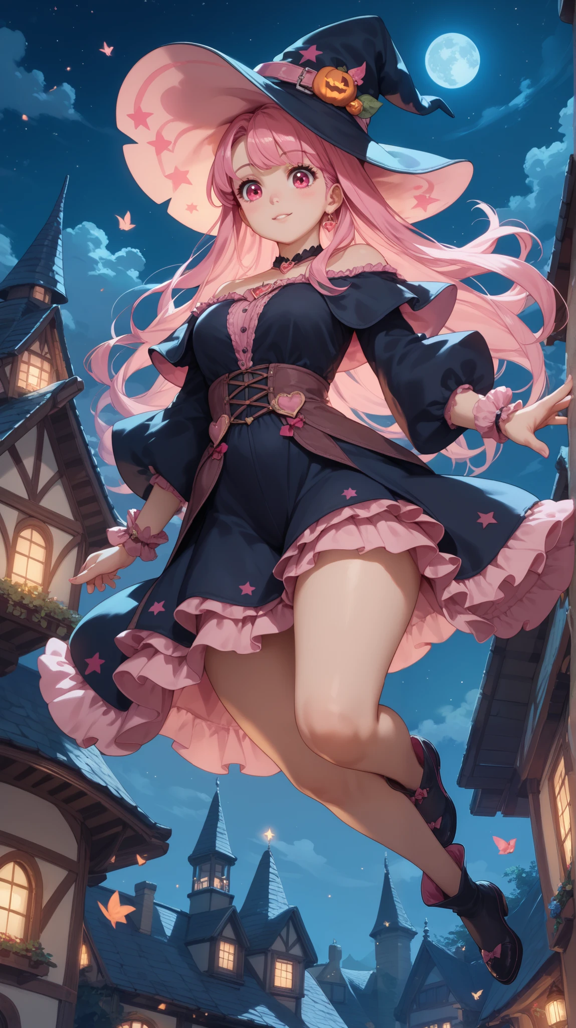 1 woman, alone,Wizard, Wizard cap,transparent white ware, ((흰색 투명 Wizard옷 , zettai ryouiki)),((wet clothes)) white gloves, pink hair, long hair,green eyes, droopy eyes, laugh,sedentary, panties exposed, ((Hogwarts School of Witchcraft and Wizardry)), clear outlines, short sleeve, best quality, masterpiece