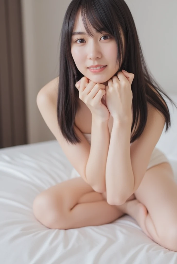 masterpiece,highest quality,1 girl,black eyes,(sex),((nude)),(medium breasts),vagina,black hair,(Japanese style room),throw,(beautiful japanese ),((beautiful girl)),An expression that imagines something pleasant:1.2,(perfect body beauty:1.2),((perfect body)),(shy smile),beautiful teeth,