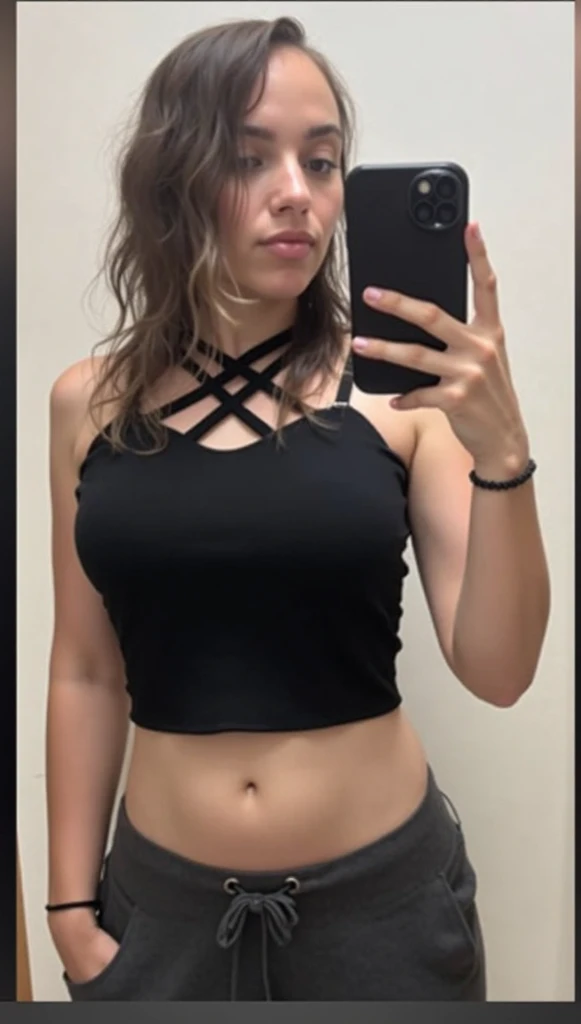 Shortcuts、With black underwear、Very obscene、((Selfie style in my room)),((student))、((Very young))、((very cute))、((So adorable))、((Please wear a black non-woven mask....)),highest quality, masterpiece, Ultra-high resolution, (Realistic:1.4), RAW Photos, Very detailed, Perfect Anatomy, 1 girl, 18-year-old, Famous idols of Japan, Front view, Crotch close-up,, ((Accentuate your breasts))
