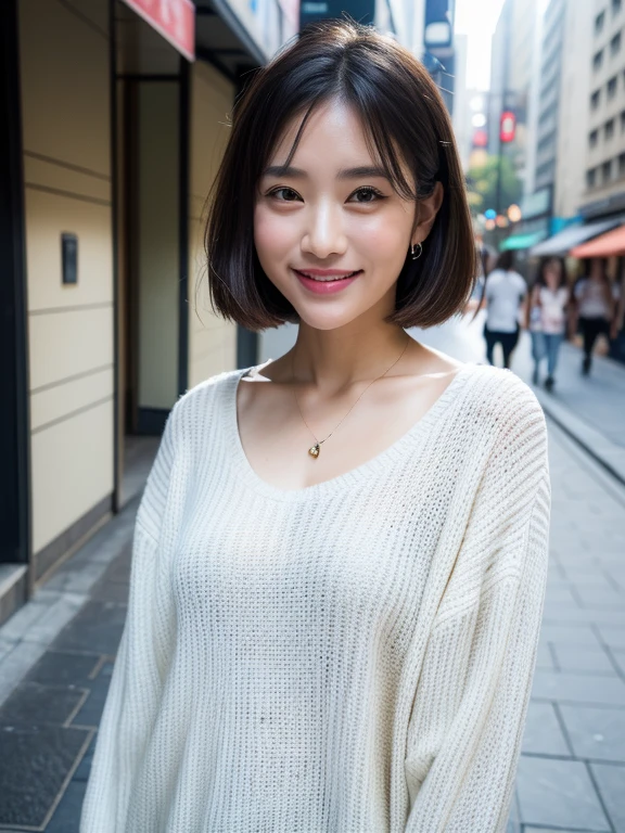 highest quality、masterpiece:1.2、(realistic、Photoreal:1.37)、1 girl、cute、cityscape、night、rain、Wet、professional lighting、photon mapping、radio city、Physically based rendering、Gradient brunette hair with plenty of volume、short curly hair、good looking、white ball set、excellent image quality、High resolution、1080p、(cute face)、(Detailed CG)、 extreme light and shadow、masterpiece、Rich details、(exquisite features)、(best image quality)、(masterpiece)、(eye for detail)、looking forward to your eyes、delicate clavicle、slim beauty 1,Full body photo from the front,最高のcute笑顔,A dizzying smile