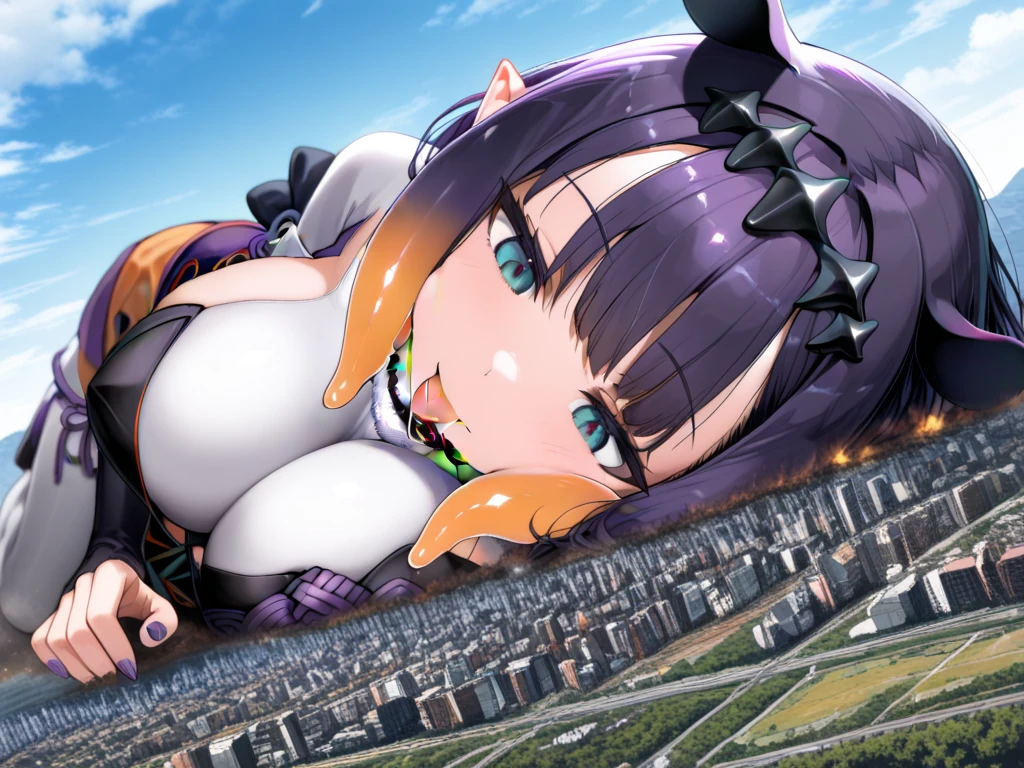 best quality, insanely detailed, nino nakano, breasts, blush, looking at viewer, cheerful eyes, arousal,long sleeve leotard, highleg leotard, athletic leotard, tight leotard, full body, spread legs, roof top background, airwalking