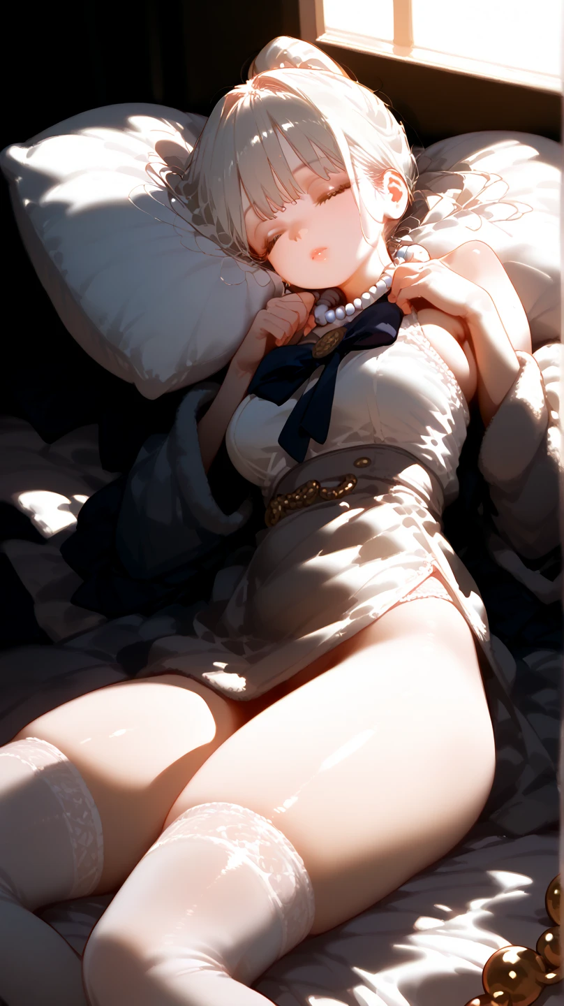 1 girl, mami tomoe, closed eyes, open mouth, frown, torn clothes. tearing clothes, big breast, fluttering skirt, white underwear, dark background