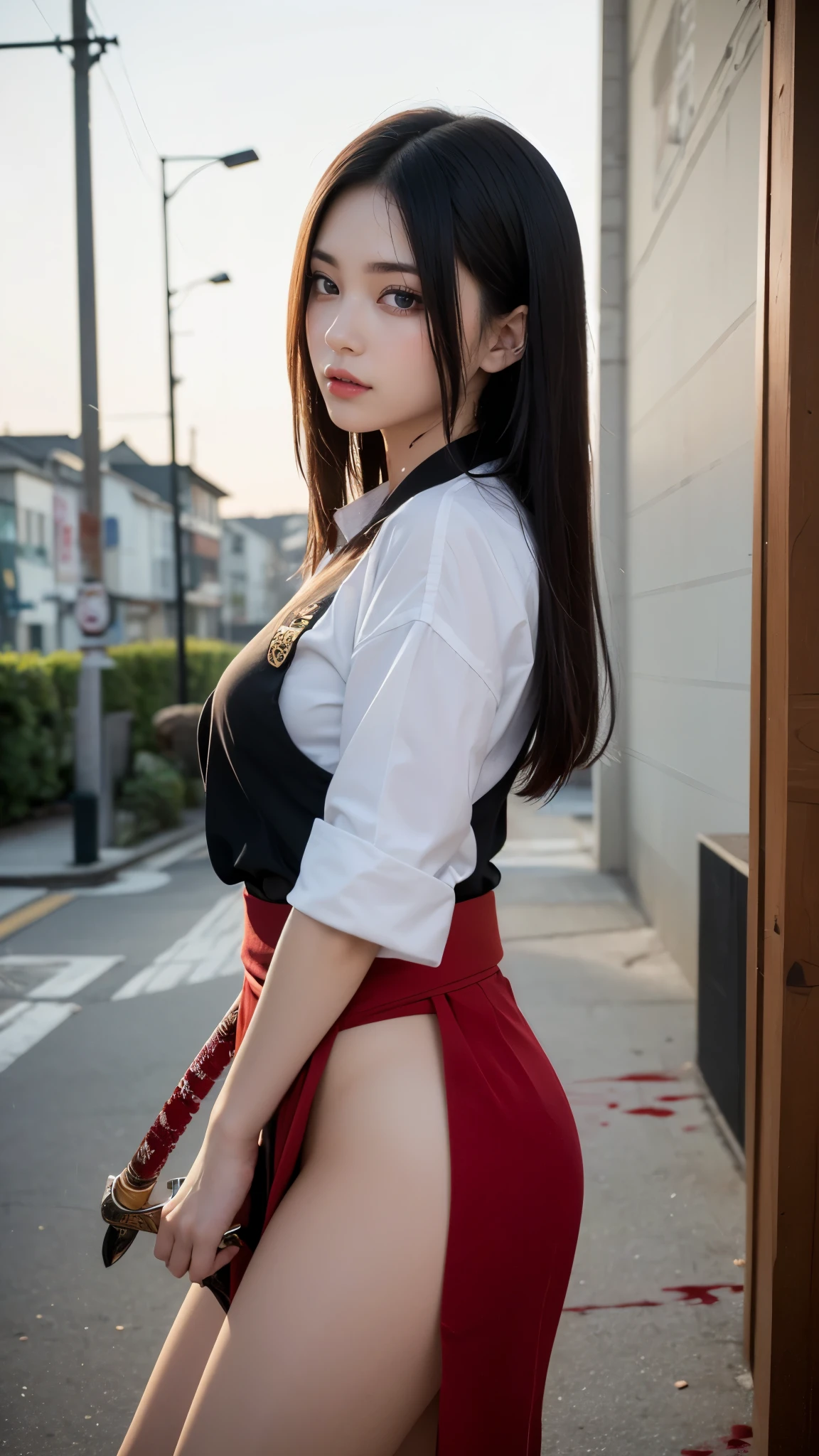 ulzzang -6500-v1.1, (Raw foto:1.2), (Photorealistic:1.4), Beautiful detailed girl, Very detailed eyes and face, Beautiful detailed eyes, Ridiculous, Unbelievably ridiculous., Huge file size, A highly detailed, hight resolution, Very detailed, Best Quality, masutepiece, Chemomimi, ((Japan Suit), Illustration, Very detailed, Bop, integration, 8K Wallpaper, amazing, Fine details, masutepiece, Best Quality, Highly detailed YTD uniform 8k wallpaper, Light on the Face, Cinematic lighting, 1girl in, sixteen years old, ((Dynamic Pose))), (Camel toes), (half), (Standing posture), ((Black panties))