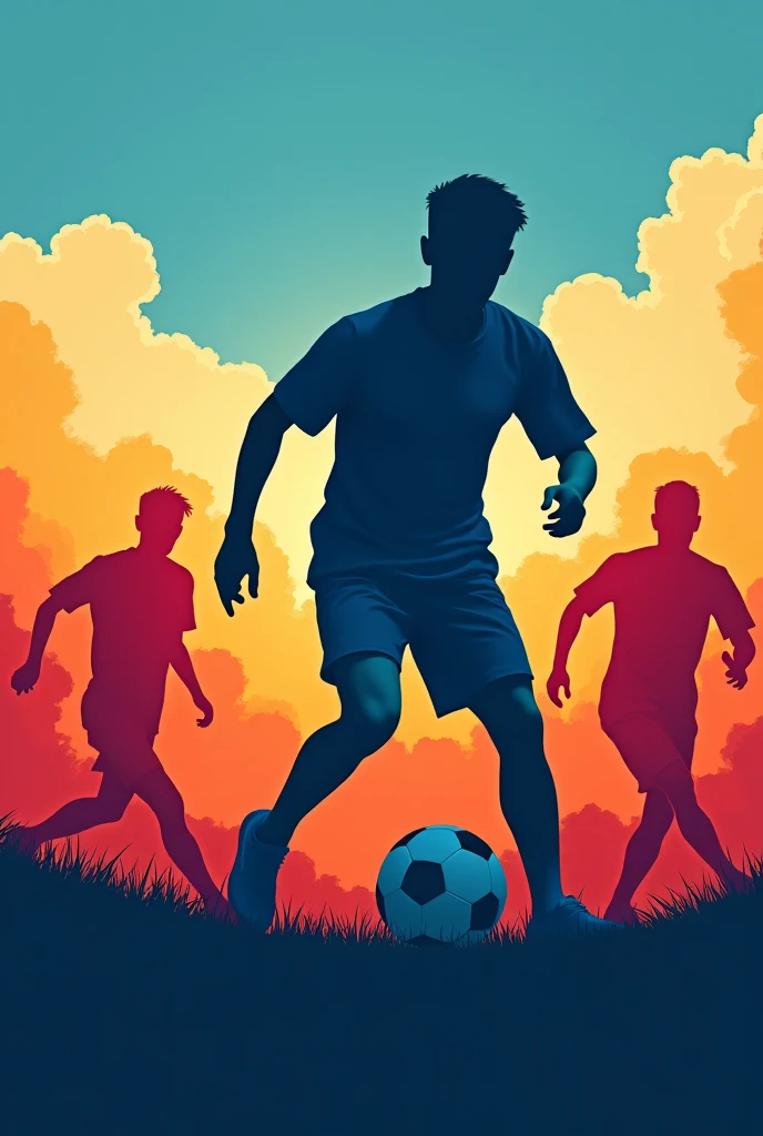 a background for a dark blue letter with white details AND details of Soccer