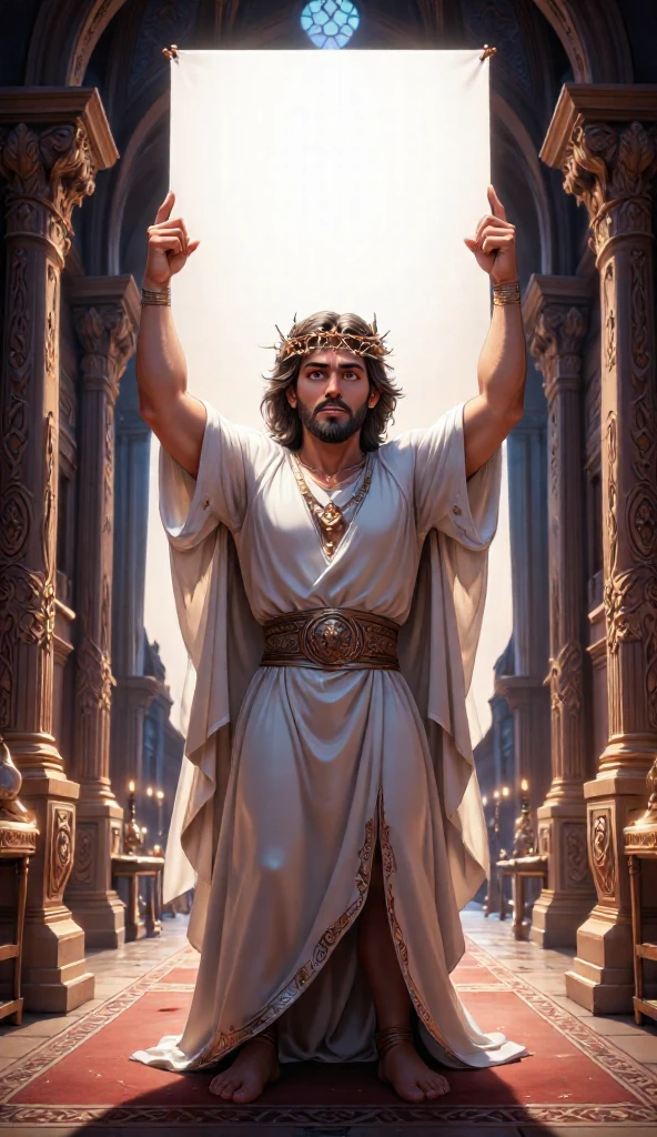 high quality, detailed, Handsome Jesus, muscular, gentle smile, full body, photogenic, Hercules-like body,