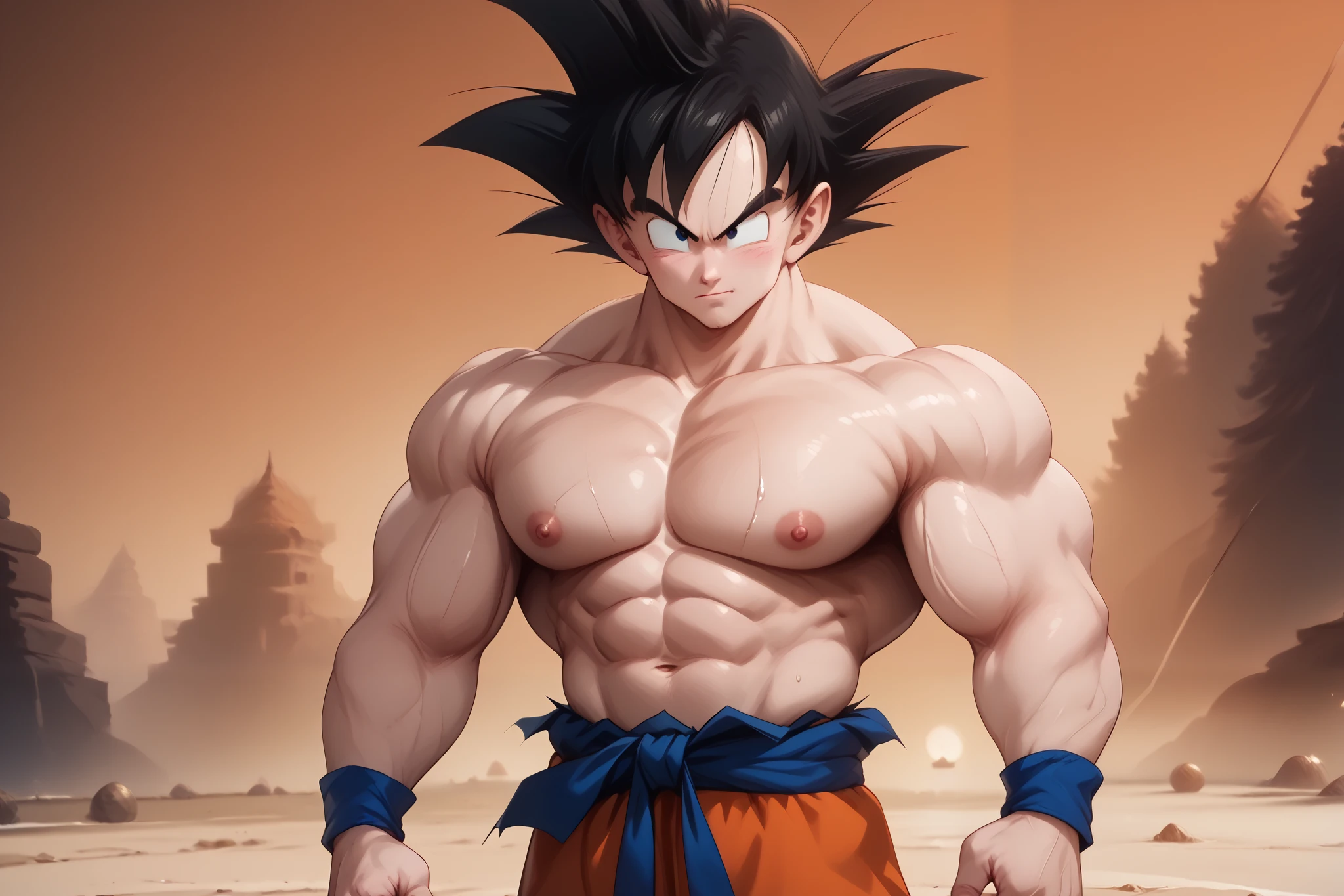 (((Best Quality, 8K, Masterpiece: 1.3)), Full Body, Focus Clear: 1.2, Outstanding Beauty: 1.4, Slender Abs: 1.2)), ((dynamic angle)), (((wide view))), (the best quality,4k,8K,High Resolutions,Masterpiece:1.2),ultra detailed,(realistic,fotorrealistic,fotorrealistic:1.37),foto de goku, bare breast,Extremely detailed muscles, (((A close-up of a cartoon character with a very large, muscular body, bodybuilder, massive pectorals , big , Gynecomastia, flexible pectorals, big muscle, circulatory system, only, Manboobs))), Son goku, goku de Dragon Ball Z, goku de Dragonball Z, goku de Dragon Ball, goku, goku humano, , Dragon Ball Z, dragonball(((Best Quality, 8K, Masterpiece: 1.3)), Full Body, Focus Clear: 1.2, Outstanding Beauty: 1.4, Slender Abs: 1.2)), ((dynamic angle)), (((wide view))), (the best quality,4k,8K,High Resolutions,Masterpiece:1.2),ultra detailed,(realistic,fotorrealistic,fotorrealistic:1.37),foto de goku, bare breast,Extremely detailed muscles, (((A close-up of a cartoon character with a very large, muscular body, bodybuilder, massive pectorals , big , Gynecomastia, flexible pectorals, big muscle, circulatory system, only, Manboobs))), Son goku, goku de Dragon Ball Z, goku de Dragonball Z, goku de Dragon Ball, goku, goku humano, , Dragon Ball Z, dragonball, muscular male , ((pectoral muscles , big nipples , big areola, wet skin, oversized pectoral muscles , talled, exaggerated pectoral muscles , body exposure , cute , male , abs , big chest , (huge chest: 1 . 65), wet skin:1.5))