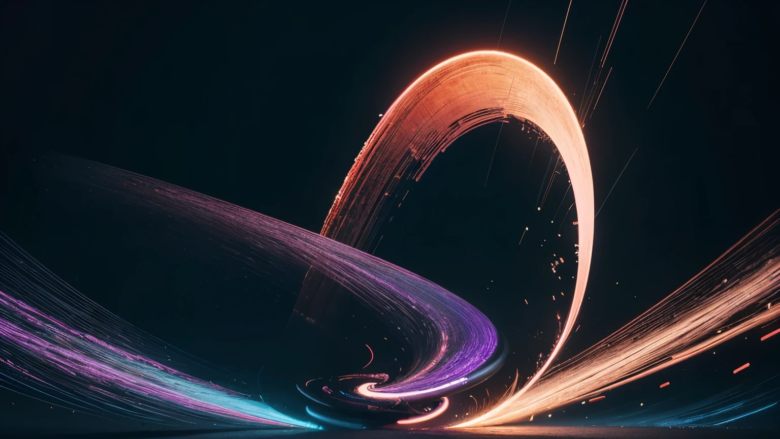 A mesmerizing display of abstract neon waves flowing seamlessly across a dark background. The fluid, ribbon-like light trails glow vibrantly in electric blue, magenta, violet, and cyan, creating a futuristic and dynamic visual. Smooth curves and soft gradients blend harmoniously, forming an elegant, high-energy composition. The waves emit a soft ambient glow, giving a sense of motion and depth, perfect for modern backgrounds, digital artwork, and tech-inspired designs. The image is ultra-HD, 8K resolution, highly detailed, with crisp edges and a professional finish. (No text, no branding, pure abstract digital waves, high sharpness, optimized for commercial use in wallpapers, advertisements, and creative projects.)