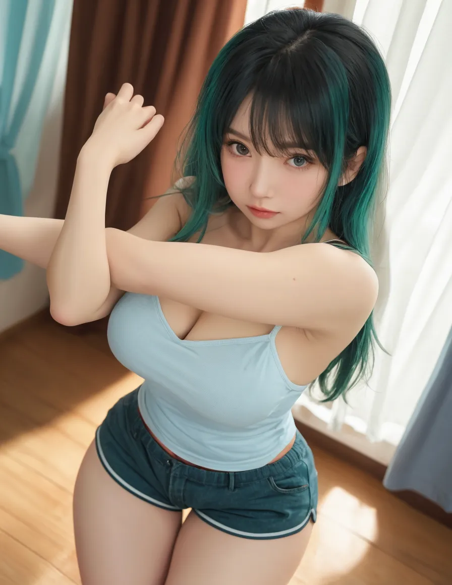 ((best quality)), ((masterpiece)), (detailed), Perfect face, perfect body, perfect skin, eula, genshin impact, blue hair, sexy pose, facing the camera, fully naked, fully nude, hourglass figure, perfect tits, perky tits, pink pussy