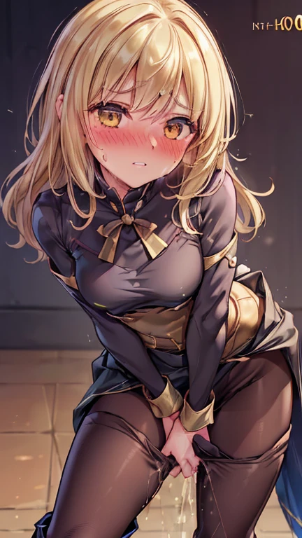 One Woman、female knight、Anime Style、Embarrassed expression、Sitting on the bed
