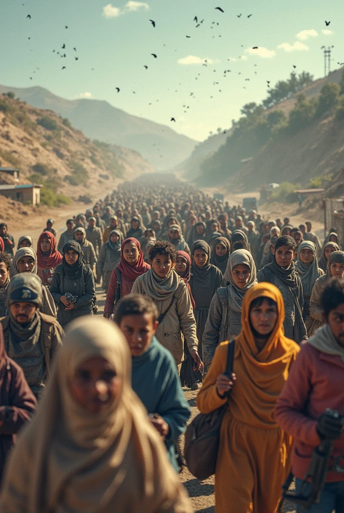 a crowd of people