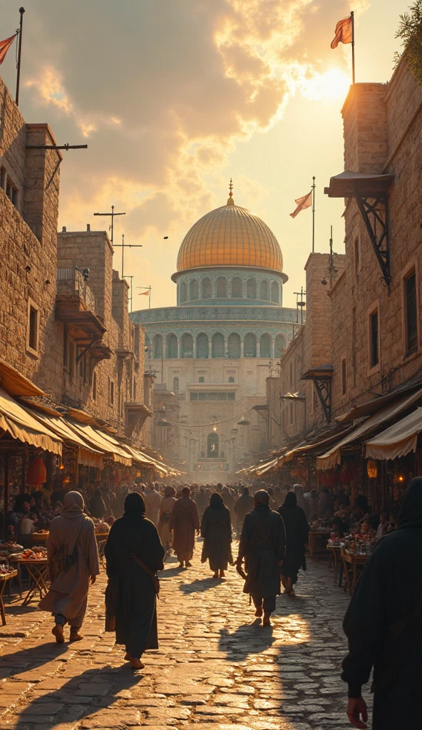 Aqsa mosque where hundred of Muslims performing prayers 