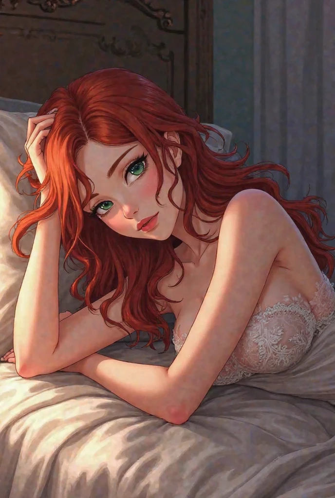 Redhead girl in sexy clothes