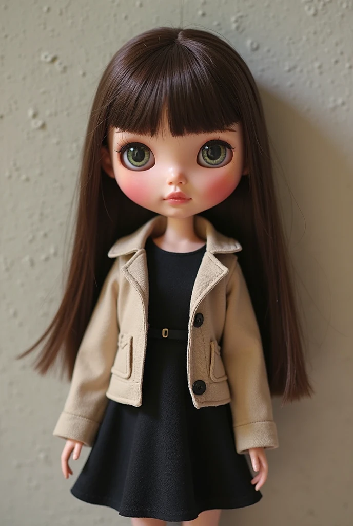 Blythe doll with short brown hair
