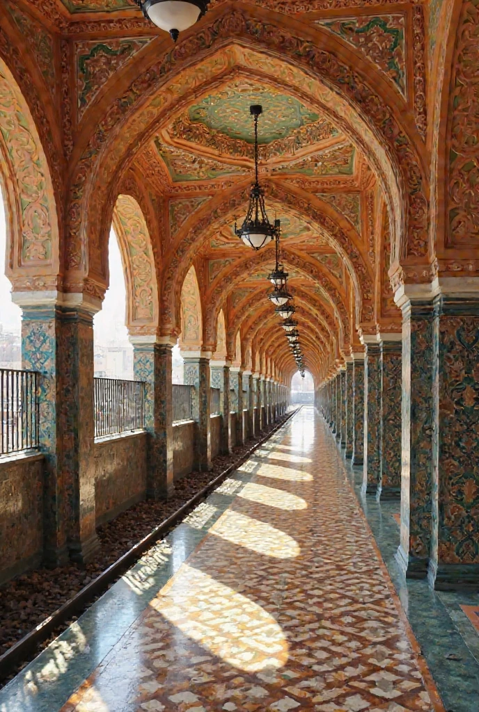 Concept Art World, Pixabay, HDR, High Contrast, alien moroccan from inside of a Footbridge, overly complex style, contest winner, Plain white background, <lora:pixel_art:4> pixel art <lora:Zellij:0.8> zlj-xl
