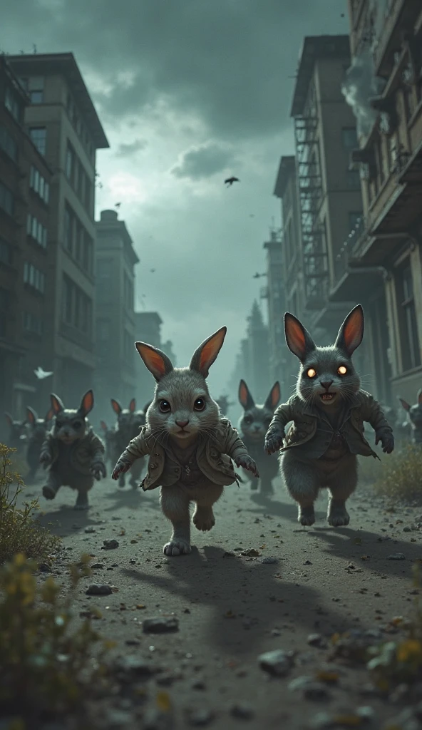 masterpiece, one sexy rabbit girl running with fear, there r bigs monsters and creatures who r trying to catch this sexy rabbit girtl, 