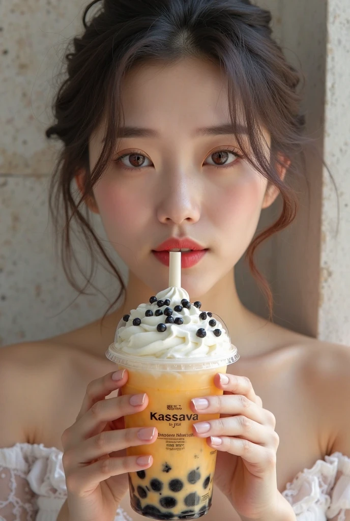 （20 year old beautiful girl）,solo, masterpiece, High resolution, High detail, Highest quality, Very detailed, Ultra high definition, Textured skin, , Cinematic light effects, （（realism））, （（Surrealism））,8k octane, （（Natural Makeup））,Portrait Photography, Black Hair,((yukata,festival,Buying and eating,Eat shaved ice)),ponytail, Aperture value F1.8, Daylight,