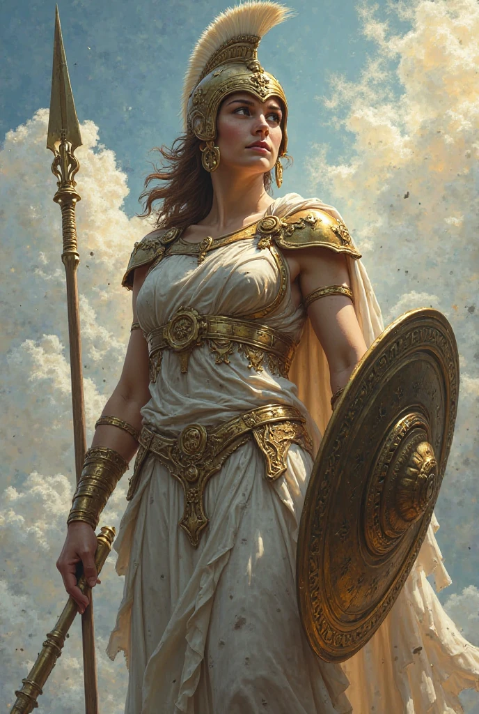 Very beautiful goddess Athena, whole body