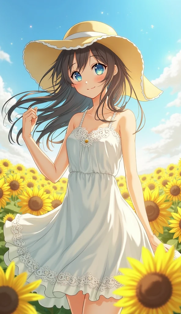 masterpiece, Highest quality,, sops,、smile,Simple Background:1.5、camisole、Sun visor