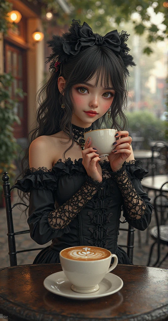 (best quality:1.4), (absurdres:1.4), (looking at viewer:1.2), (cinematic lighting:1.2), (cinematic:1.3), (darkness), long sleeves, indoors, (cafe), black eyes, skirt,
(very long hair), (medium breasts), (pale skin:1.1), (alive skin:1.2), (shiny skin:1.4), (lady), (cowboy shot), (sitting on sofa:1.1),
black_pantyhose, (bangs:1.1)
natural wavy,
happy face,
necklace,
(dark theme),