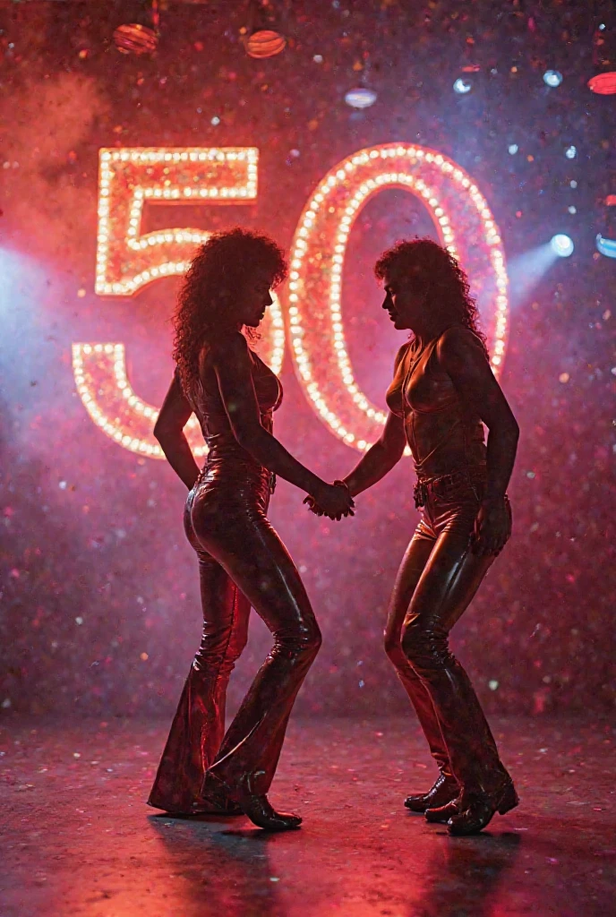 Space aliens dancing tango. 