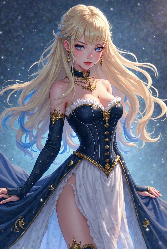 Unbeatable beauty, Skin is firm and shiny, bangs between eyes, Shiny straight beautiful platinum blonde, Silky extra long straight hair, Eyeliner, Sexy beautiful innocent 14 year old, HD big big beautiful bright blue eyes, beautiful cute girl, baby face, short sleeve,etailed face, detailed eyes, detailed hands,elf girl, full body