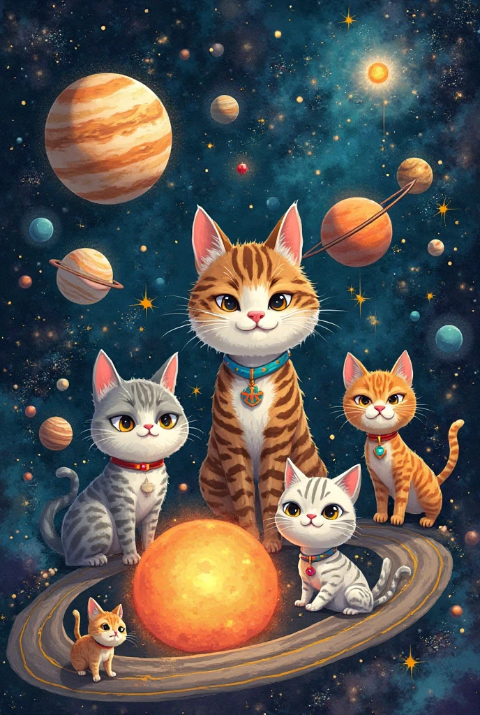 The solar system made of cats - SeaArt AI