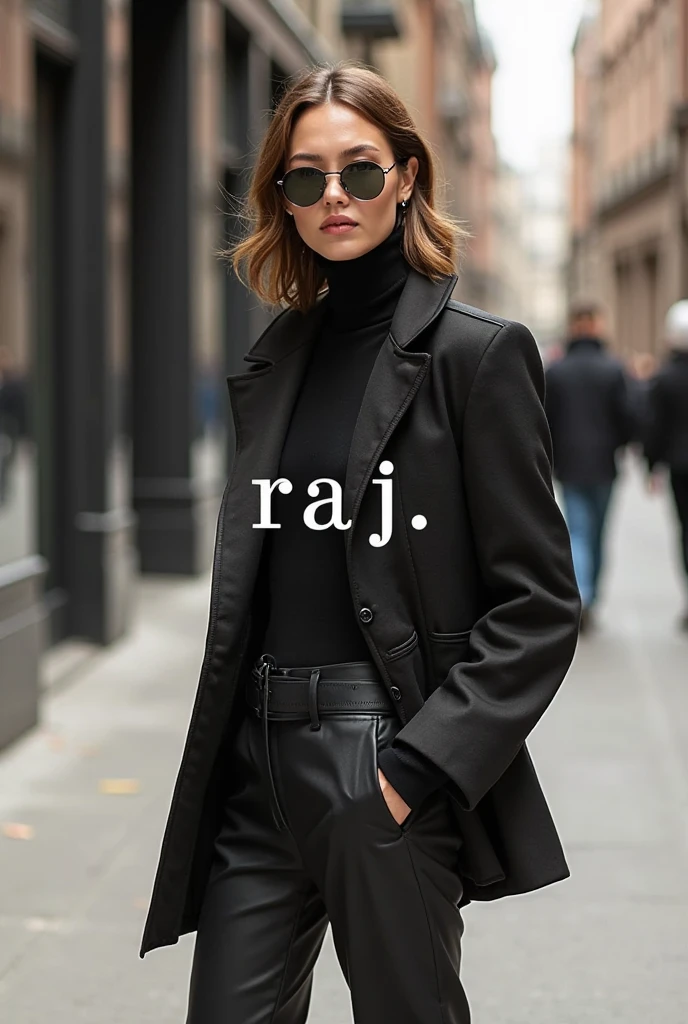 (Magazine Cover:1.4), (Cover title:MONAD)masterpiece, Highest quality, Purple Frog, Strict costume, tie, Glasses, View your audience, rich, leggings, Walking through the town square, Black shoes, Simple background with logo, From below, briefcase in hand,