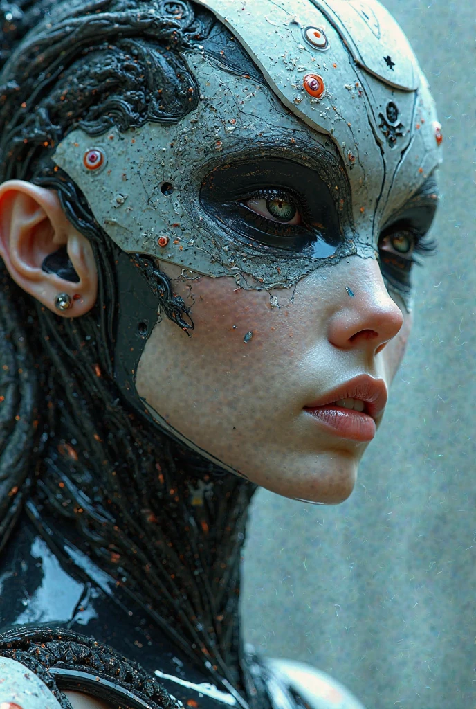 (best quality,4k,8k,highres,masterpiece:1.2),ultra-detailed,(realistic,photorealistic,photo-realistic:1.37),dark and eerie portraits,horror,nightmare scenery,ominous atmosphere,A girl with hauntingly beautiful eyes, surrealistic landscape,uncanny fusion of organic and mechanical features,shadows and darkness,distorted forms,unearthly creatures,demonic entities,biomechanical structures,gruesome details,sinister lighting,monochromatic color palette,obsidian-like textures,deep unease and discomfort,hypnotic and unsettling music,otherworldly soundscape,terrifying harmonies.