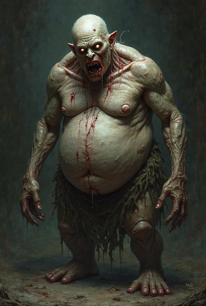(Photorealism:1.2), Infected zombie, extremely swollen body from salt water, fat, monstrous size, torn clothes, rags, crustaceans attached to the skin, open wounds, outdoors, swampy area and mangroves in the background, sunlight, sand, realistic, intricate details, warm colors.