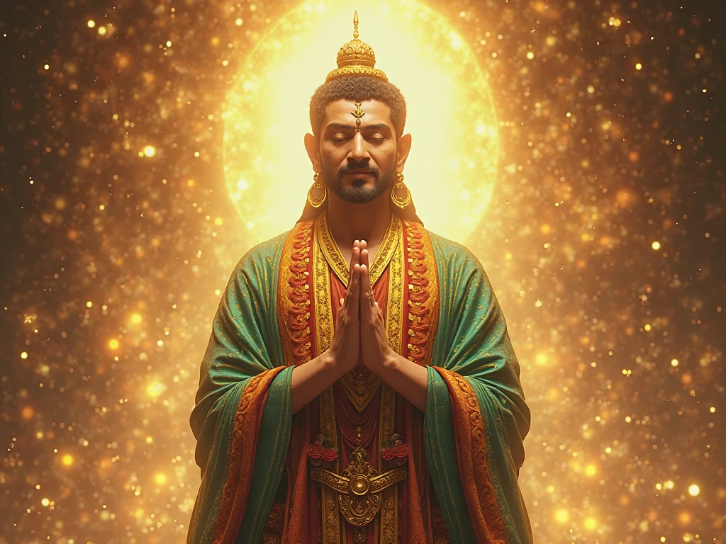 Masterpiece of Digital Art, 8k High Resolution, Sharukh Khan in a Stunning Portrayal, Revolutionary Detail, Hindu Deity-Inspired, Big Orange Hair in an Orange Dhoti, Prey of God, Sitting in a Temple by the River, Shahrukh Khan Transformed into an Indian Mythological Figure, Intricate Detailing, Shahrukh Khan's Chiseled Face and Intense Eyes, Long Curly Hair, Orange Dhoti with Golden Borders, Sitting in a Serene Temple, River flowing nearby, Moody and Mystical Atmosphere, Complex Intricacies, Temple Carvings, Virtual Engine 5,