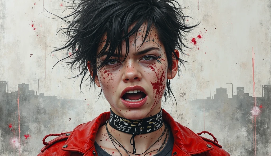 It makes the drawing look better quality and anime style, that is female and has blood on the face and hands, what a psychopath