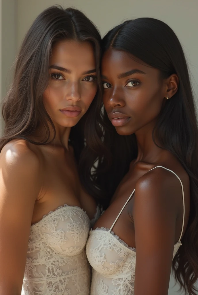 Create a wedding photo of A black african male and a British white girl. Interracial couple. Slim face of girl.not so smooth so that looks like real photo