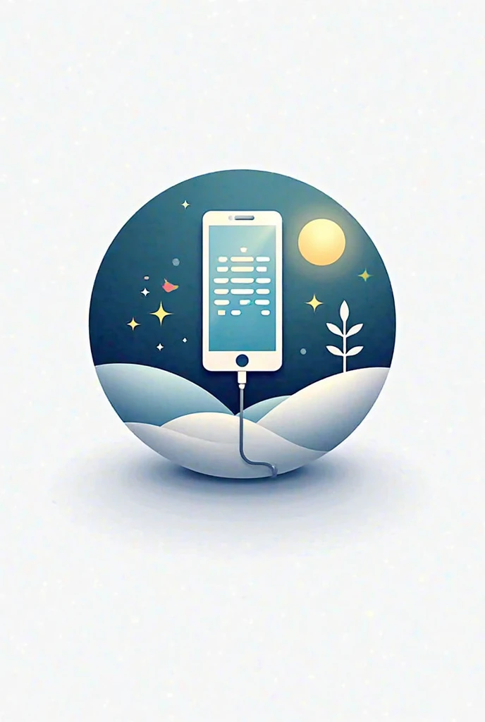 A logo for a video game company, with TinkerBell playing video games with a Gameboy, sitting in a forest, minimalist, of various shades of green.