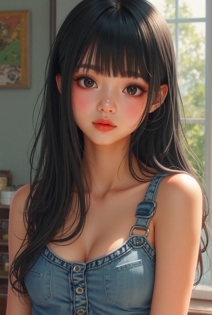 (((masterpiece))), (((portrait))), Kujou Sara, diffused light, dynamic shadow, sharp focus, realistic, become familiar with, High resolution, confused, white background, No bra, photorealistic, lively, Wet, mascara, blush, young woman, (((~ ~ side))), (((nudist))), black hair、long hair、bangs、the cutest in the world、Two-dimensional beautiful girl、facing forward、Viewers are watching、sexy look、perfect proportions、perfect beauty、big breasts、Two-dimensional beautiful girl