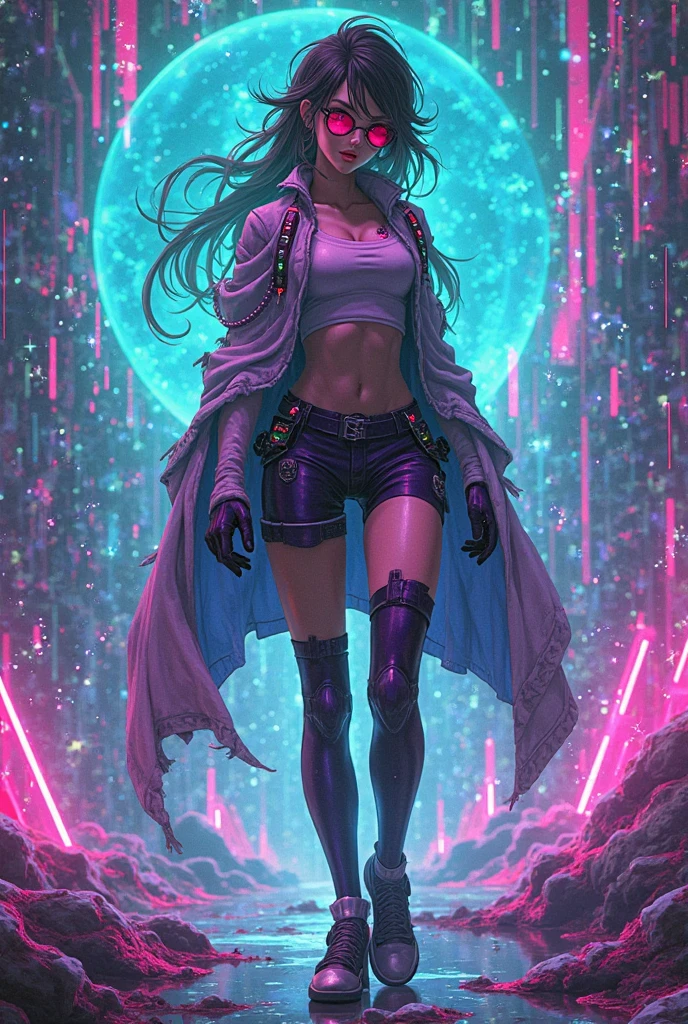 1 girl is 20 years old, A witch is neon lighting on hands, Otherworldly themes with dark fantasy and ethereal fantasy, Bright core with lots of magic orb backgrounds, fantastical realism, La mejor calidad, highest qualityr, 8k, absurdo nada, High quality epic, extremadamente detallado, Piel ultra detallada, Stunningly Detailed, hiperrealista, Very high resolution, Ultra Fotorrealista,